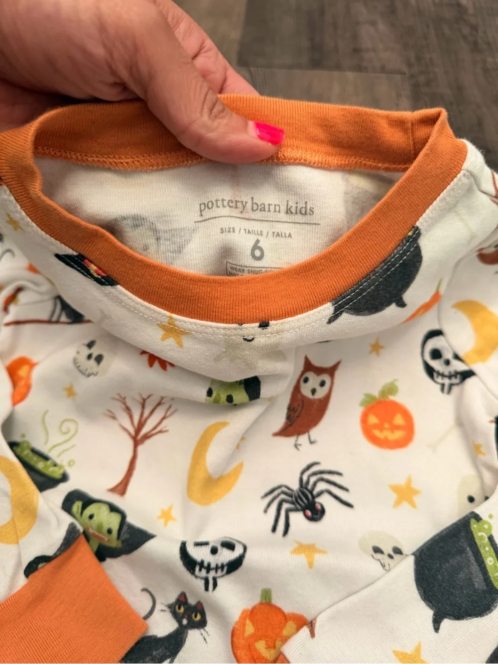 Pottery Barn Kids Halloween Pajama Set - Orange & White